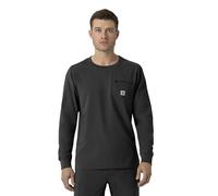 Carhartt Force Cross-Flex Scrubs for Men, Crew Neck Long Sleeve Scrub Top - Black, M