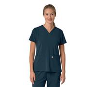 Carhartt Force Essentials Women's Henley Maternity Scrub Top - Navy, XXS