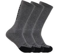 Carhartt Men's Force Midweight Logo Crew 3 Pack Socks, Carbon Heather, L UK
