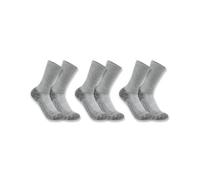 Carhartt Men's Force Midweight Crew Sock 3 Pairs, Charcoal, L
