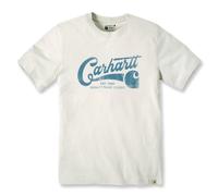 Carhartt Force Relaxed Fit Lightweight Short Sleeve Script Graphic T-Shirt Oat Milk S