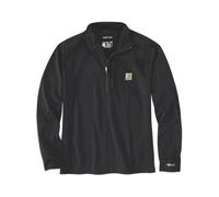 Carhartt Men's Force Relaxed Fit Mock Neck Half-Zip T-Shirt, Black, XL