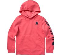 Carhartt Girls' Knit Long Sleeve Hoodedneck Sweatshirt, Pink Lemonade, M