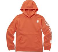 Carhartt Girls' Little Long-Sleeve Graphic Sweatshirt, Living Coral, 4