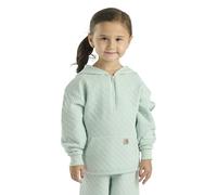 Carhartt Girl's Long-Sleeve Half-Zip Hooded Sweatshirt, Surf Spray Green, 4 Years