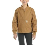 Carhartt Girls Rugged Flex Relaxed Fit Canvas Bomber Jacket, Carhartt brown, XS