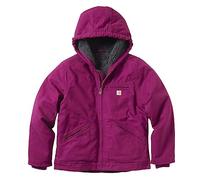 Carhartt Girls' Sherpa Lined Jacket Coat, Sierra Plum Caspian, S