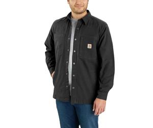 Carhartt Herren Rugged Flex Relaxed Fit Canvas Fleece Lined Snap Front Shirt Jac Rugged Flex® Relaxed Fit Canvas Fleece Lined Snap-Front Shirt Jac
