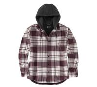 Carhartt Men Lightweight Jacket Flannel Fleece Lined Hooded, Color:Malt, Size:S