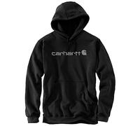 Carhartt Herren Sweatshirt Signature Logo Hooded Sweatshirt Heather Grey