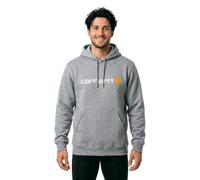 Carhartt Herren Sweatshirt Signature Logo Hooded Sweatshirt Heather Grey