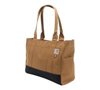 Carhartt Horizontal Zip Durable Water-Resistant Tote Bag with Zipper Closure, Brown, One Size