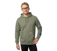 Carhartt Men's Sweatshirt K288 Workwear – Loose Fit Midweight Logo Sleeve Graphic – Dusty Olive S