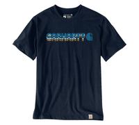 Carhartt Irvine Logo Layered T-Shirt Navy Blue Size L