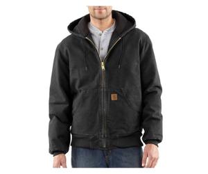 Carhartt .J130.BLK.S006 Quilt Flannel Lined Sandstone Active Jacket, Large, Black