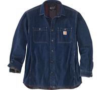 Carhartt Men's Relaxed Fit Denim Fleece Lined Snap-Front Shirt, Glacier, M