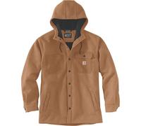 Carhartt Men's Rain Defender Relaxed Fit Heavyweight Hooded Shirt Jacket, Oiled Walnut Heather, S
