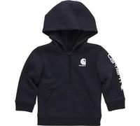 Carhartt Kid's CA6273 Long-Sleeved Half-Zip Sweatshirt - Boys, Black and White Caviar, 12 Months