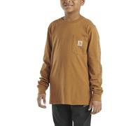 Carhartt Kid's CA6458 Long-Sleeve Pocket T-Shirt - Boys, Carhartt Brown Tan, L