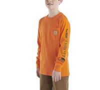 Carhartt Kid's CA6458 Long-Sleeve Pocket T-Shirt - Boys, Exotic Orange, 4