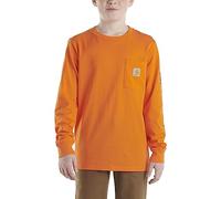 Carhartt Kid's CA6458 Long-Sleeve Pocket T-Shirt - Boys, Exotic Orange, 4