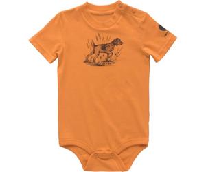 Carhartt Kid's CA6640 Short-Sleeve Dog Bodysuit - Boys, Exotic Orange, 6 Months