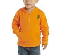 Carhartt Kid's CA6702 Long-Sleeve Quilted Jersey Half-Zip Sweatshirt - Boys, Exotic Orange, 18 Months