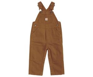 Carhartt Kid's CM8609 Loose Fit Canvas Bib Overall - Boys - 6 Months - Carhartt Brown