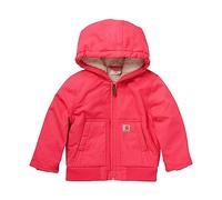 Carhartt Kid's CP9566 Canvas Insultated Hooded Active Jac - Girls - 3 Toddler - Raspberry