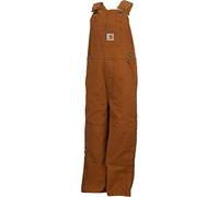 Carhartt Little Boys' Washed Duck Bib Overall Quilt Lined, Carhartt Brown, 5