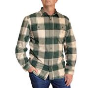 Carhartt - Long Sleeve Flannel Shirt for Men, Navy, Frosted Balm/Oat Milk, XXL