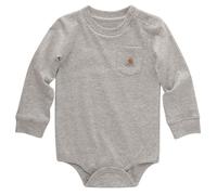 Carhartt Long-Sleeve Pocket Bodysuit, Grey Heather, 9 Months