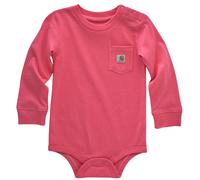 Carhartt Long-Sleeve Pocket Bodysuit Pink Lemonade 6 Months