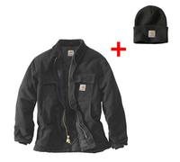 Carhartt Loose Fit Firm Duck Insulated Traditional Coat Black Xxl Includes Black Carhartt Beanie