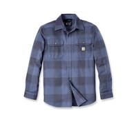 Carhartt Loose Fit Heavyweight Flannel Long Sleeved Plaid Shirt Navy L