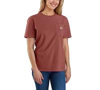 Carhartt Loose Fit Heavyweight Short Sleeve T-shirt K87 Pocket Women Brown XL