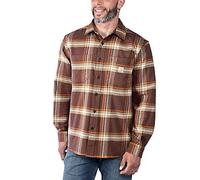 Carhartt Male Flannel shirt - rugged flex™ relaxed fit midweight flannel long-sleeve plaid shirt - Brown - L