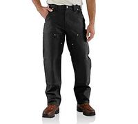 Carhartt Men's Loose Fit Firm Duck Double-Front Utility Work Pant, Black, W50/L30