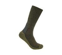 Carhartt Men's Force Grid Midweight Synthetic-Merino Wool Blend Crew Sock, Olive, Medium