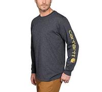 Carhartt Male T-shirt - dearborn relaxed ls sleeve-logo t-shirt - Grey - XL