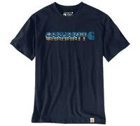 Carhartt Male T-shirt - irvine relaxed layered logo t-shirt - Blue - S