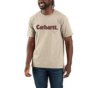 Carhartt Logo Graphic Short Sleeve T-Shirt White Cream Brown - M