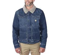 Carhartt Men Lightweight Jacket Relaxed Fit Denim Sherpa-Lined, Color:beech, Size:S