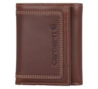 Carhartt Men’s Leather Triple Stitch Wallet, Durable Full-Grain Leather Bifold, Trifold & Rodeo Styles, Gifts for Men, Brown (Trifold), One Size, Leather Triple Stitch Wallet, Durable Leather Bifold