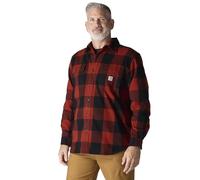 Carhartt Men’s Loose Fit Heavyweight Flannel Long-Sleeve Plaid Shirt, Spice Red, Medium