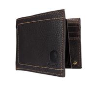 Carhartt Men’s Pebble Leather Full Grain Leather Wallets, Durable Design, Multiple Card Slots, Gifts for Men, Brown, One Size, Bifold