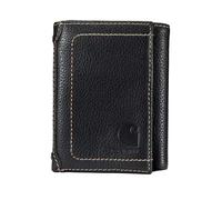 Carhartt Men’s Pebble Leather Full Grain Leather Wallets, Durable Design, Multiple Card Slots, Gifts for Men, Black (Trifold), One Size, Pebble Leather Leather Wallet