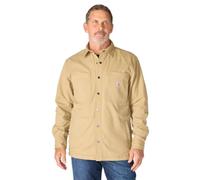 Carhartt Men's 105532 Rugged Flex Relaxed Fit Canvas Fleece-Lined Snap, Dark Khaki, 3XL