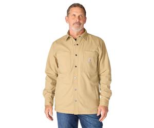 Carhartt Men's 105532 Rugged Flex Relaxed Fit Canvas Fleece-Lined Snap, Dark Khaki, 4XL