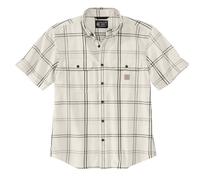 Carhartt Men's 106140 Loose Fit Midweight Short-Sleeve Plaid Shirt, Malt, XL